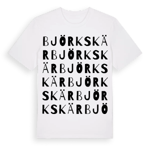 Björkskär ordlek t-shirt – ekologisk bomull t-shirt från Pinshirt