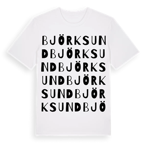 Björksund ordlek t-shirt – ekologisk bomull t-shirt från Pinshirt