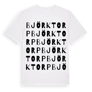 Björktorp ordlek t-shirt – ekologisk bomull t-shirt från Pinshirt