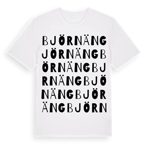 Björnäng ordlek t-shirt – ekologisk bomull t-shirt från Pinshirt