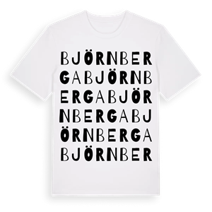 Björnberga ordlek t-shirt – ekologisk bomull t-shirt från Pinshirt
