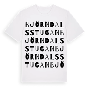 Björndalsstugan ordlek t-shirt – ekologisk bomull t-shirt från Pinshirt