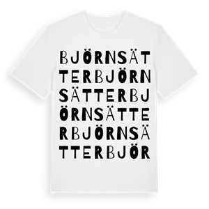 Björnsätter ordlek t-shirt – ekologisk bomull t-shirt från Pinshirt