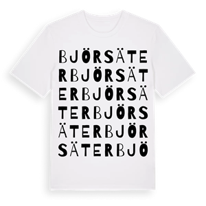 Björsäter ordlek t-shirt – ekologisk bomull t-shirt från Pinshirt