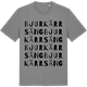 Mid Heather Gray t-shirt med Bjurkärrsäng ordlek t-shirt