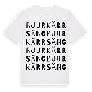 Bjurkärrsäng ordlek t-shirt – ekologisk bomull t-shirt från Pinshirt
