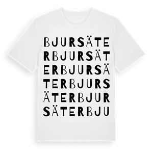 Bjursäter ordlek t-shirt – ekologisk bomull t-shirt från Pinshirt