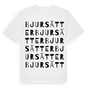 Bjursätter ordlek t-shirt – ekologisk bomull t-shirt från Pinshirt