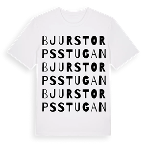 Bjurstorpsstugan ordlek t-shirt – ekologisk bomull t-shirt från Pinshirt
