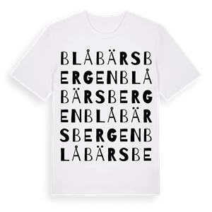 Blåbärsbergen ordlek t-shirt – ekologisk bomull t-shirt från Pinshirt
