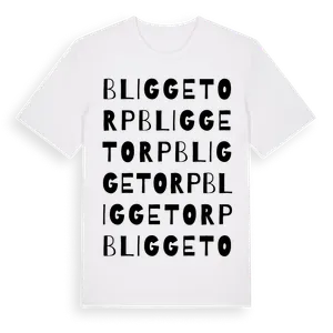Bliggetorp ordlek t-shirt – ekologisk bomull t-shirt från Pinshirt