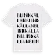 White t-shirt med Blindkällan ordlek t-shirt