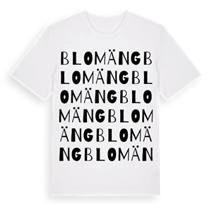 Blomäng ordlek t-shirt – ekologisk bomull t-shirt från Pinshirt