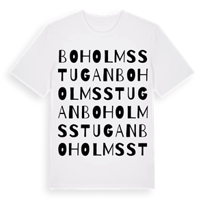 Boholmsstugan ordlek t-shirt – ekologisk bomull t-shirt från Pinshirt