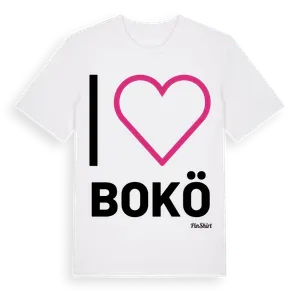 Jag älskar Bokö t-shirt stort tryck – ekologisk bomull t-shirt från Pinshirt