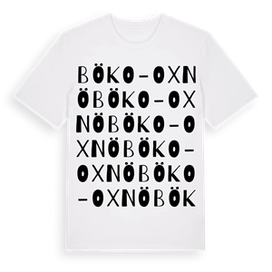 Böko-Oxnö ordlek t-shirt – ekologisk bomull t-shirt från Pinshirt