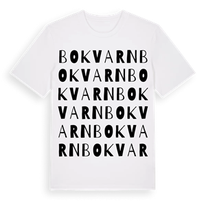 Bokvarn ordlek t-shirt – ekologisk bomull t-shirt från Pinshirt