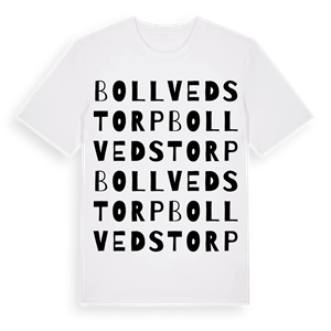 Bollvedstorp ordlek t-shirt – ekologisk bomull t-shirt från Pinshirt
