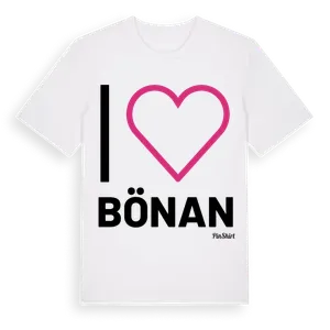 Jag älskar Bönan t-shirt stort tryck – ekologisk bomull t-shirt från Pinshirt