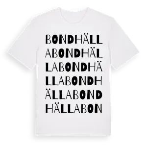 Bondhälla ordlek t-shirt – ekologisk bomull t-shirt från Pinshirt