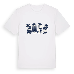 Borg college t-shirt – ekologisk bomull t-shirt från Pinshirt