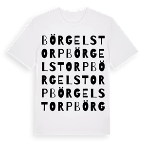 Börgelstorp ordlek t-shirt – ekologisk bomull t-shirt från Pinshirt
