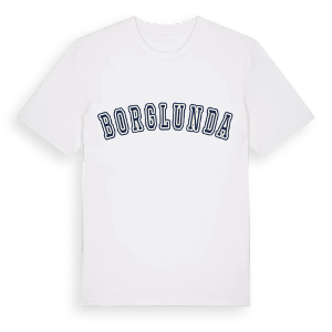 Borglunda college t-shirt – ekologisk bomull t-shirt från Pinshirt