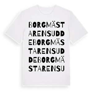 Borgmästarens udde ordlek t-shirt – ekologisk bomull t-shirt från Pinshirt