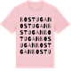 Pink Cotton t-shirt med Bostugan ordlek t-shirt
