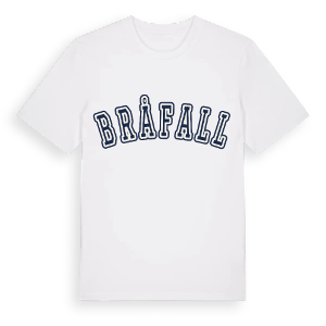 Bråfall college t-shirt – ekologisk bomull t-shirt från Pinshirt