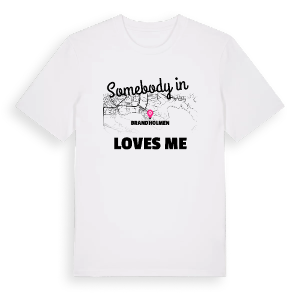 Någon i Brandholmen älskar mig t-shirt – ekologisk bomull t-shirt från Pinshirt