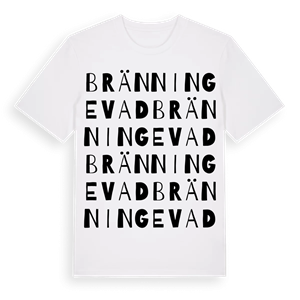 Bränningevad ordlek t-shirt – ekologisk bomull t-shirt från Pinshirt