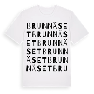 Brunnäset ordlek t-shirt – ekologisk bomull t-shirt från Pinshirt