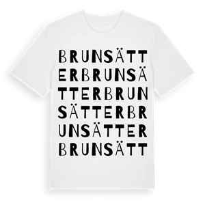Brunsätter ordlek t-shirt – ekologisk bomull t-shirt från Pinshirt