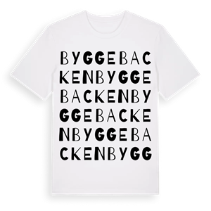 Byggebacken ordlek t-shirt – ekologisk bomull t-shirt från Pinshirt