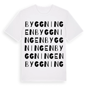 Byggningen ordlek t-shirt – ekologisk bomull t-shirt från Pinshirt