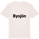 Vintage White t-shirt med Bysjön fetstil t-shirt