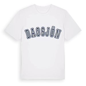 Dagsjön college t-shirt – ekologisk bomull t-shirt från Pinshirt