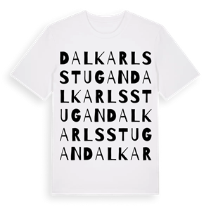 Dalkarlsstugan ordlek t-shirt – ekologisk bomull t-shirt från Pinshirt