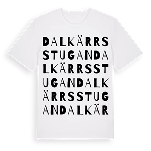 Dalkärrsstugan ordlek t-shirt – ekologisk bomull t-shirt från Pinshirt