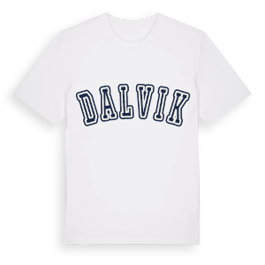 Dalvik college t-shirt – ekologisk bomull t-shirt från Pinshirt