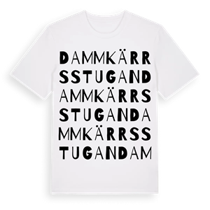 Dammkärrsstugan ordlek t-shirt – ekologisk bomull t-shirt från Pinshirt