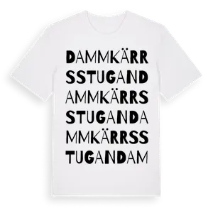 Dammkärrsstugan ordlek t-shirt – ekologisk bomull t-shirt från Pinshirt