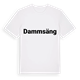 White t-shirt med Dammsäng fetstil t-shirt