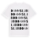 White t-shirt med Dammslund ordlek t-shirt