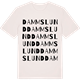 Vintage White t-shirt med Dammslund ordlek t-shirt