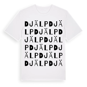 Djälp ordlek t-shirt – ekologisk bomull t-shirt från Pinshirt