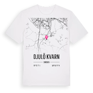 Djulö kvarn karta t-shirt – ekologisk bomull t-shirt från Pinshirt
