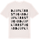 Vintage White t-shirt med Djupkärrstugan ordlek t-shirt