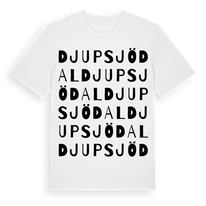 Djupsjödal ordlek t-shirt – ekologisk bomull t-shirt från Pinshirt